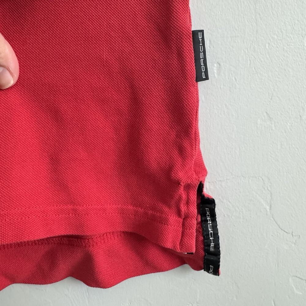 VINTAGE Porsche Polo Short Sleeve Shirt Red Embroidered Logo Mens L READ DESCRIP - Picture 5 of 11